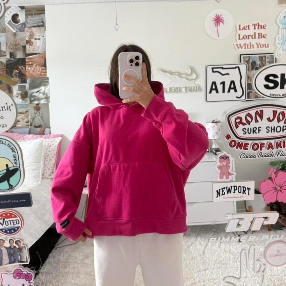 hot pink Calvin Klein‎ cotton hoodie